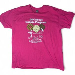 Vibrant Limited Edition 2017 Pink Girl Scout "Chase Your Adventures"  Tee - XL